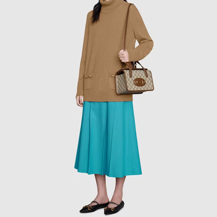 (WMNS) GUCCI Canvas Horsebit 1955 Old Flower Logo Single-Shoulder Bag Mini Brown
