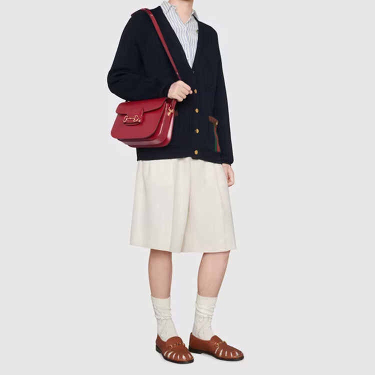(WMNS) GUCCI 1955Button Vintage Single Shoulder Bag Red