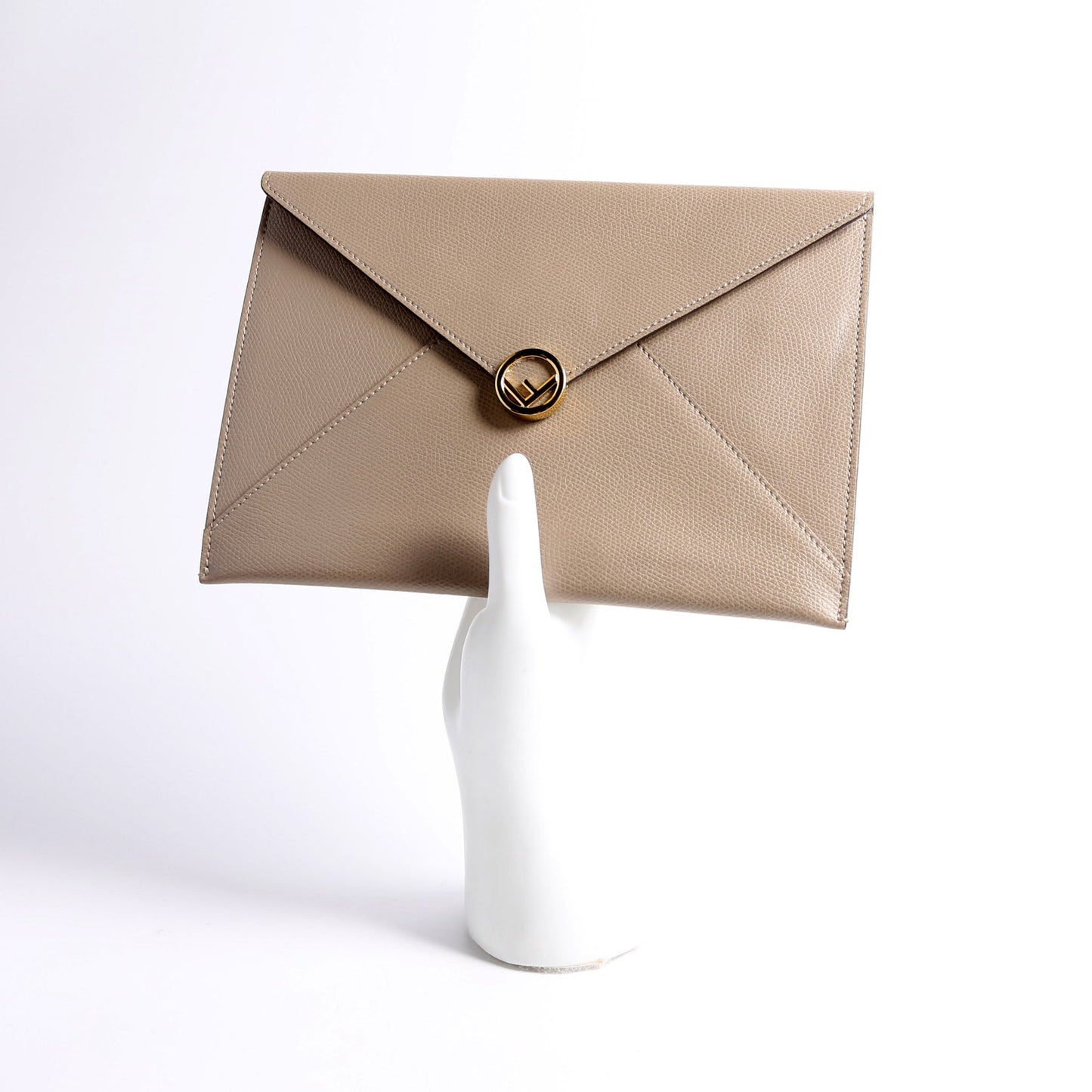 8N0152 F Is Fendi Envelope Flat Pouch Taupe