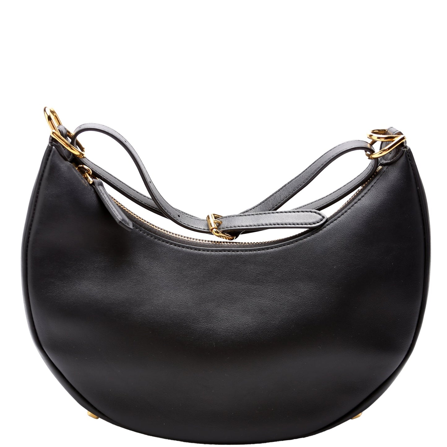 8BR798 Fendigraphy Small Leather Hobo Black