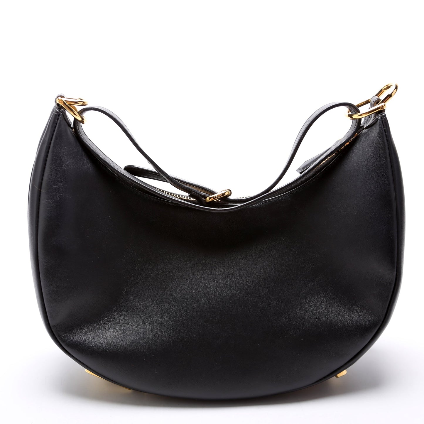 8BR798 Fendigraphy Small Leather Hobo Black