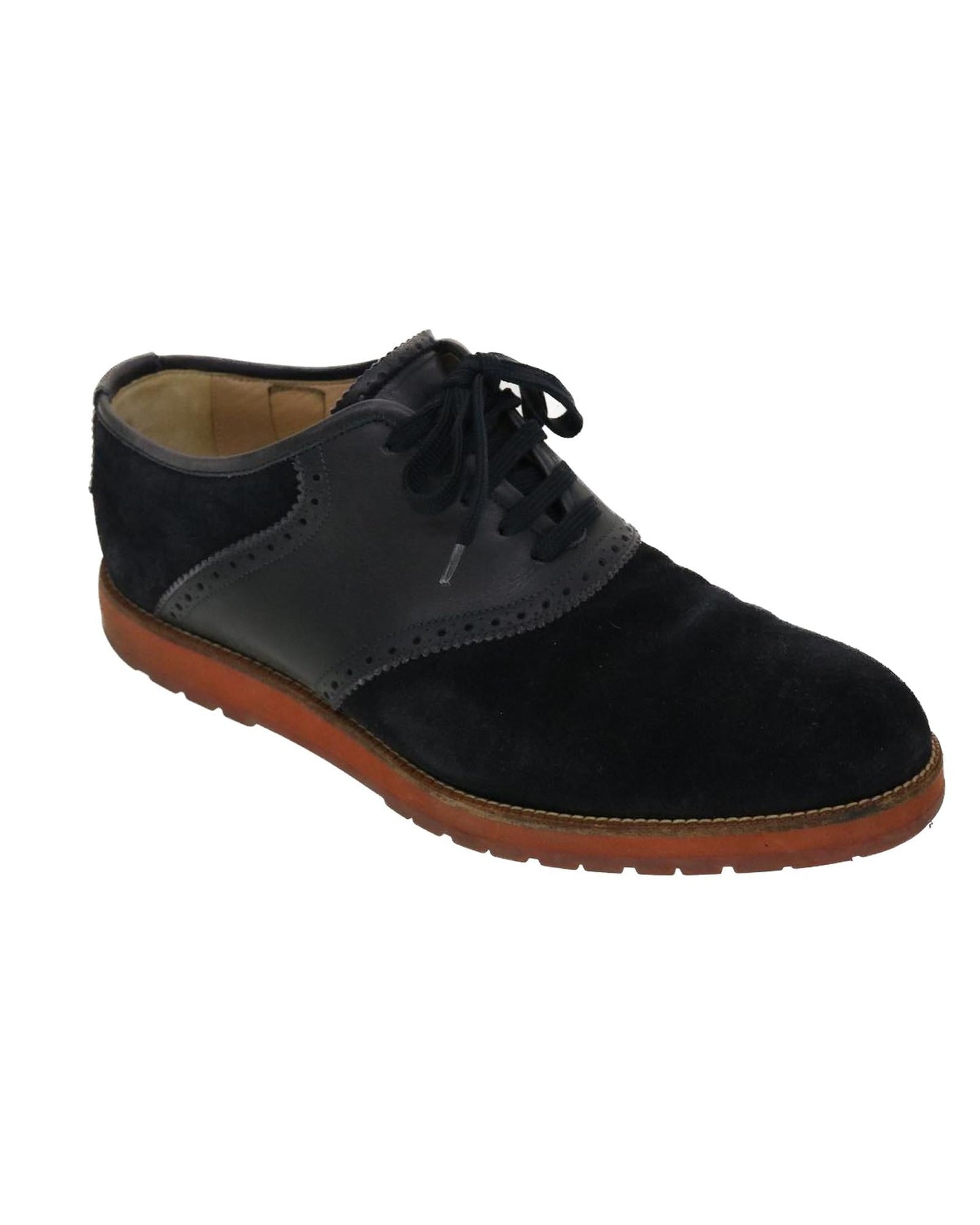 Suede Leather Black LV Auth Shoes