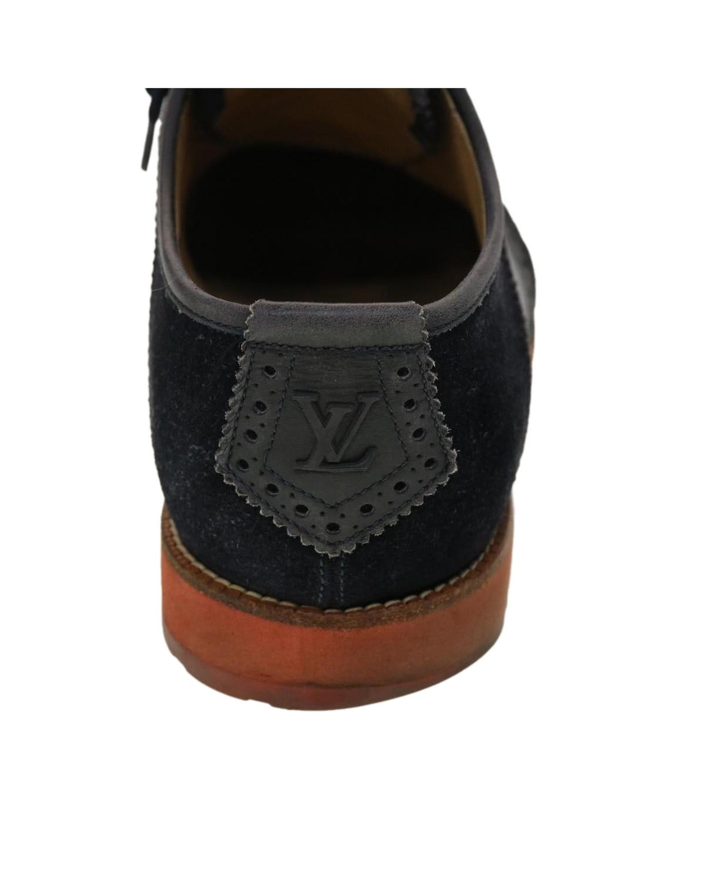Suede Leather Black LV Auth Shoes