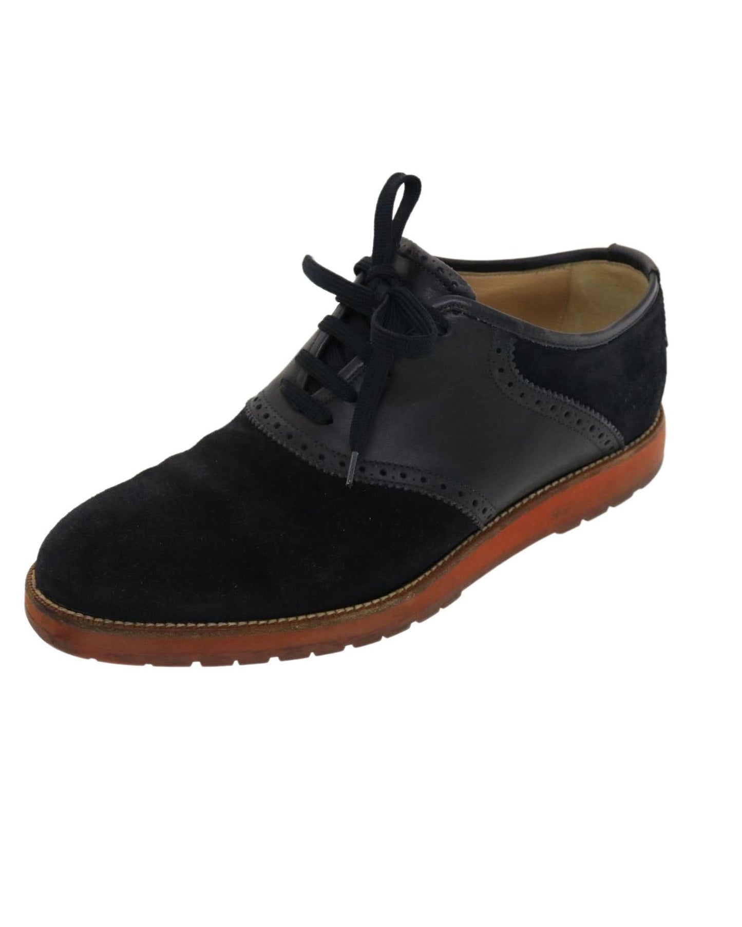Suede Leather Black LV Auth Shoes