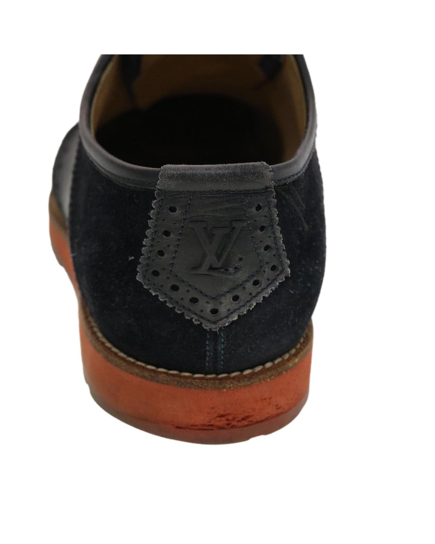 Suede Leather Black LV Auth Shoes