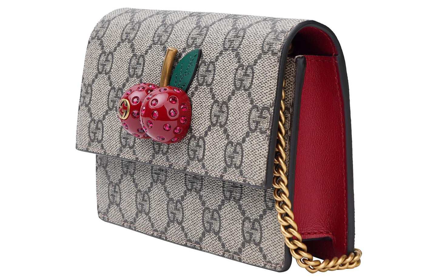 (WMNS) GUCCI Canvas Chains Shoulderbag Mini Khaki