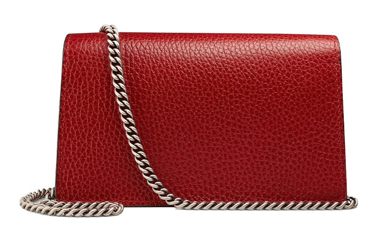 (WMNS) GUCCI Dionysus Series Leather Bag Single-Shoulder Bag MIni-Size Red