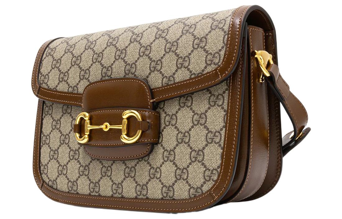 (WMNS) GUCCI 1955 Canvas Single-Shoulder Bag Unisex Small Ebony/Brown
