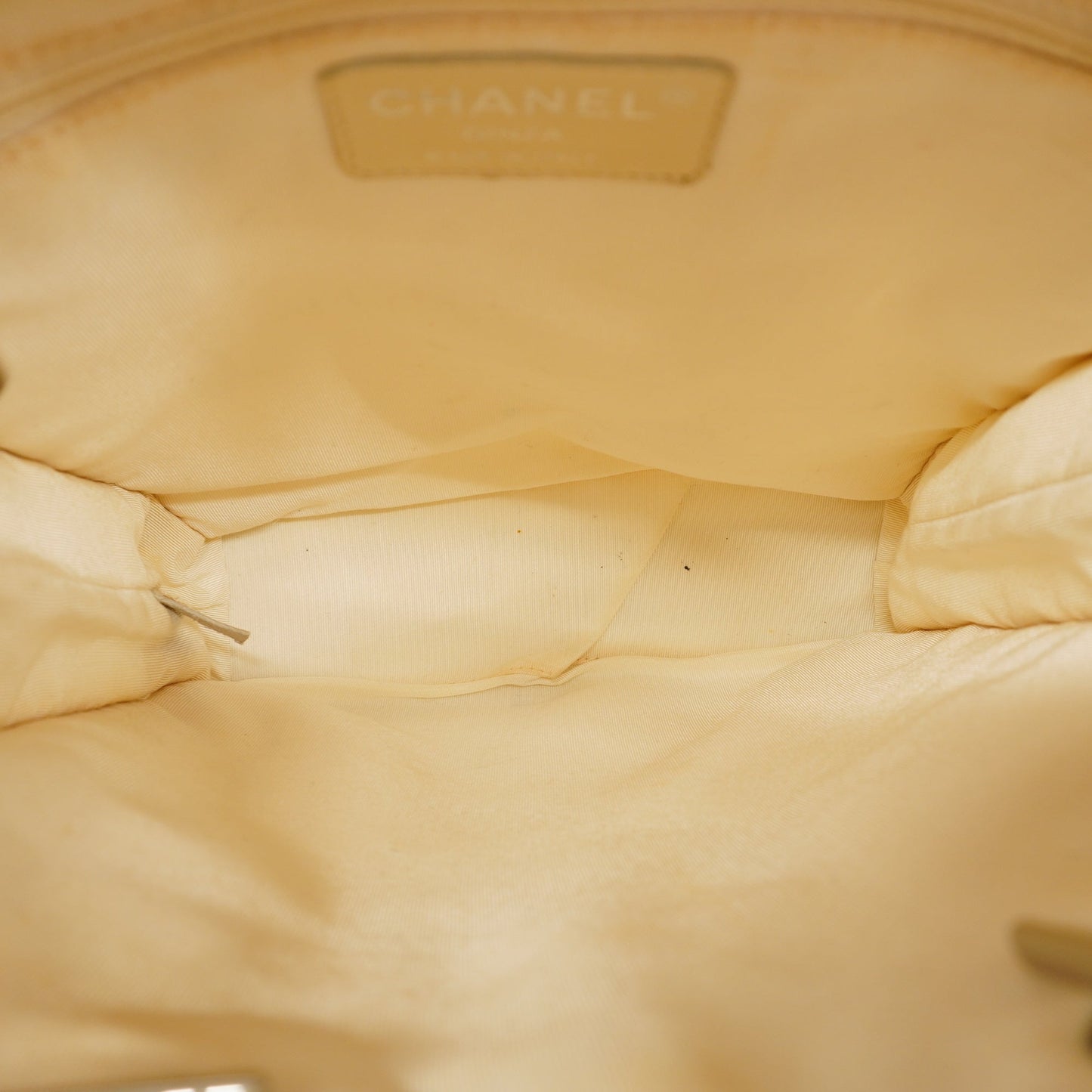 CHANEL Ephemer Chain Shoulder Women's Nylon Tote Bag White