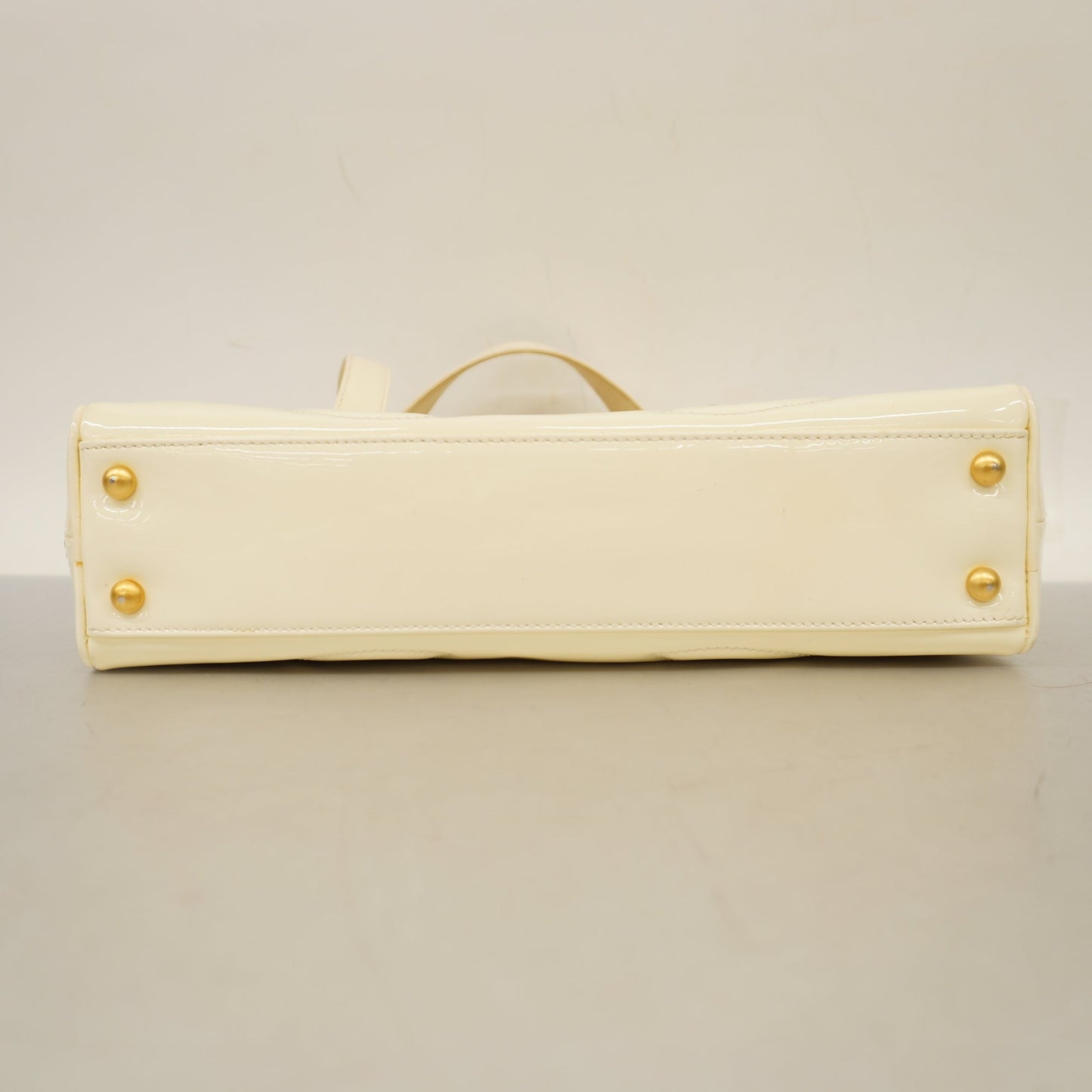 CHANEL Triple Coco Women's Patent Leather Handbag Ivory