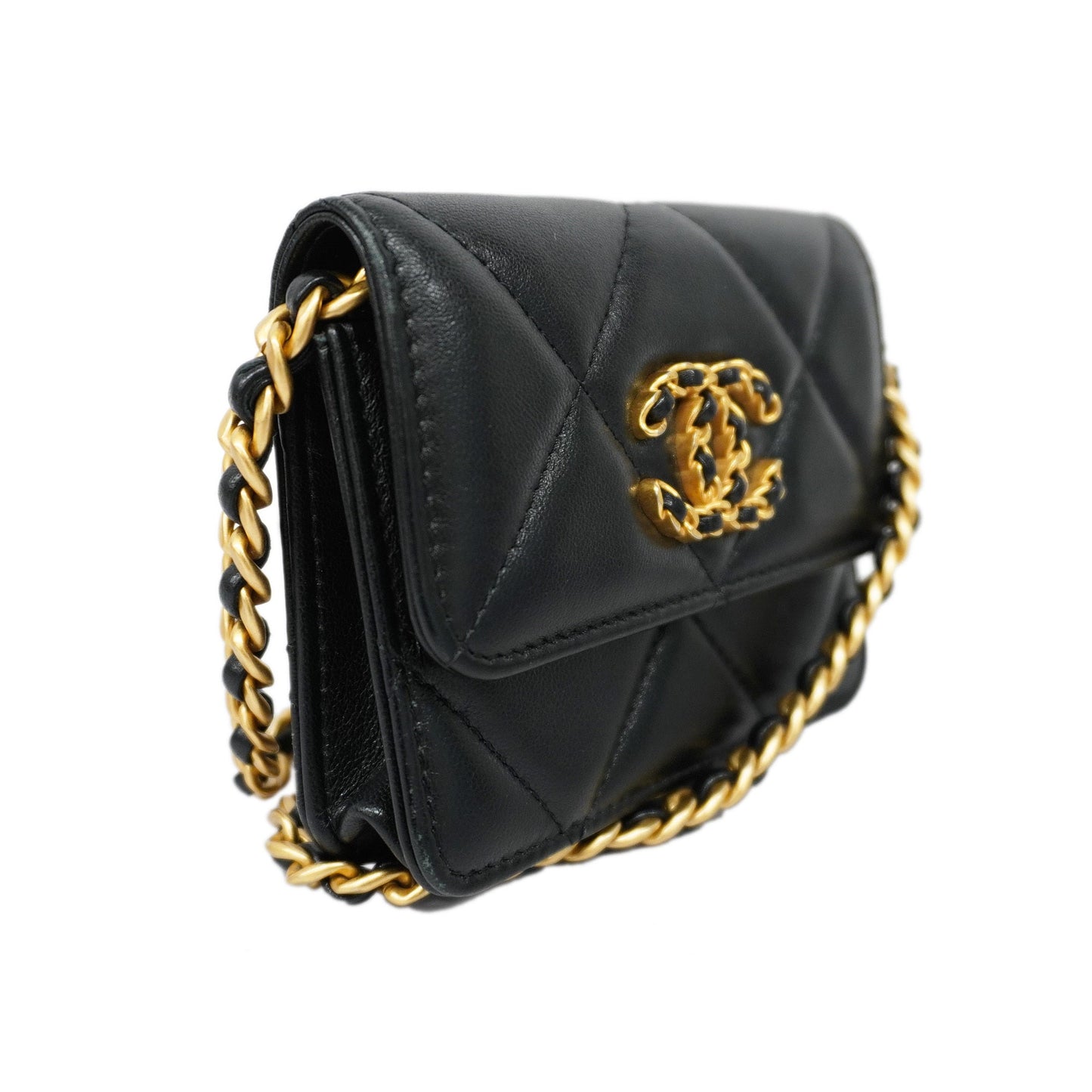CHANEL Matelasse Chain Shoulder Women's Leather Shoulder Bag Black