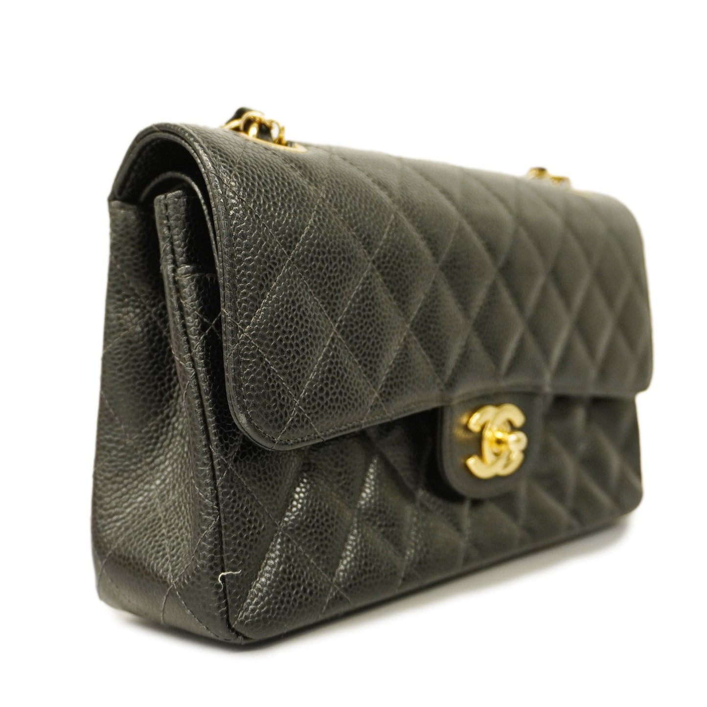 CHANEL Big Matelasse W Flap W Chain Women's Caviar Leather Shoulder Bag