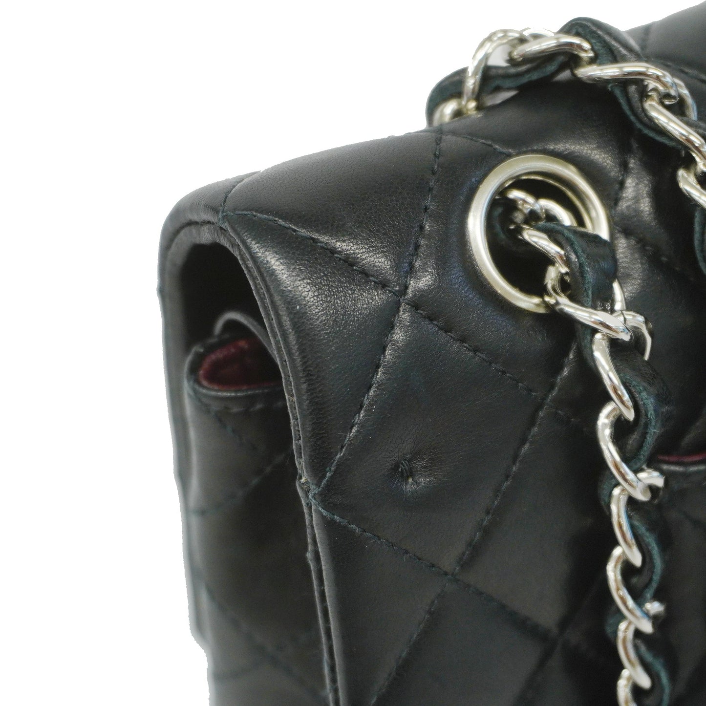CHANEL Matelasse W Flap W Chain Lambskin Women's Leather Shoulder Bag Black