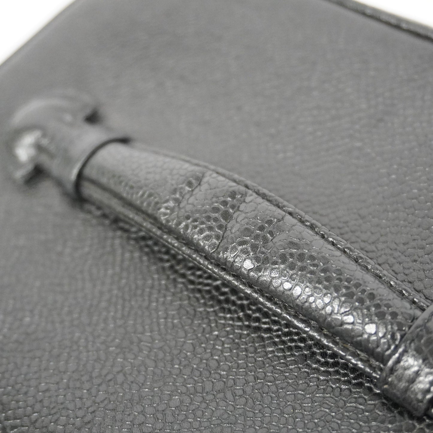 CHANEL Vanity Bag Women's Caviar Leather Vanity Bag Black
