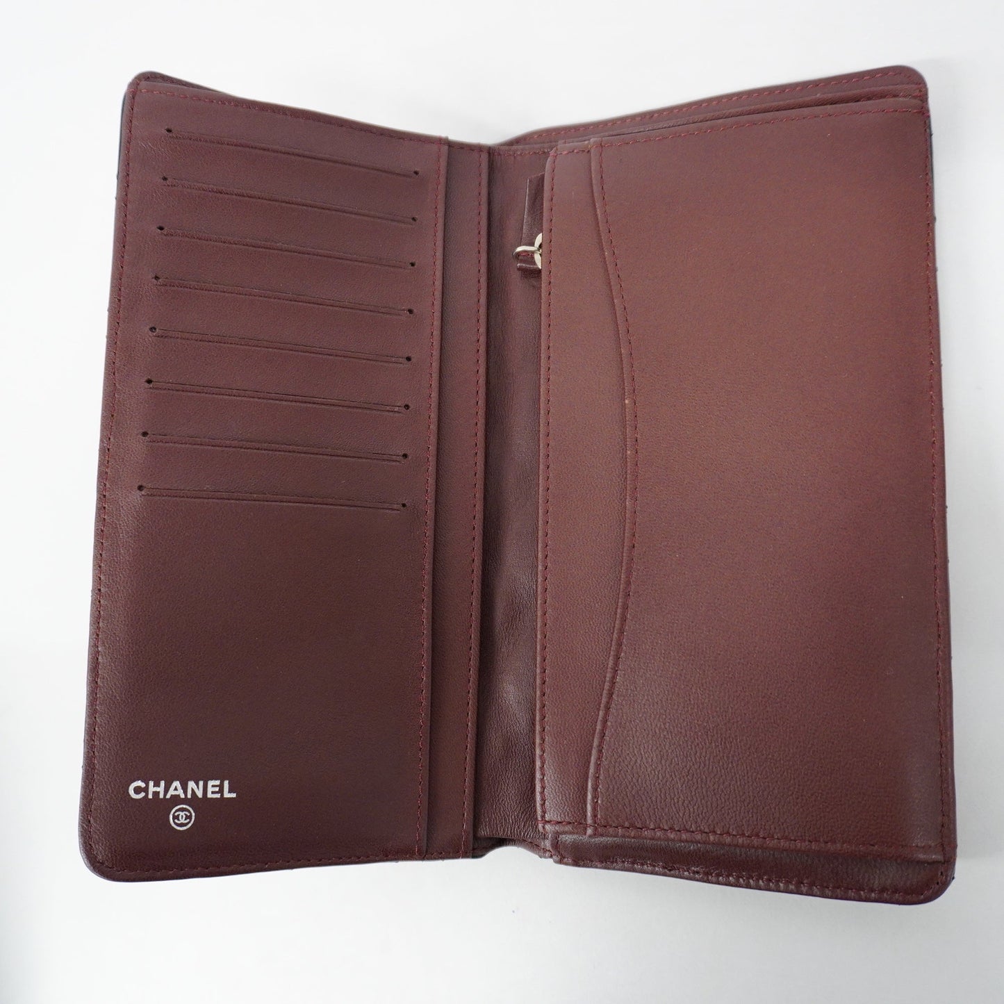 CHANEL Matelasse Silver Metal Fittings Women's Lambskin Long Wallet Black