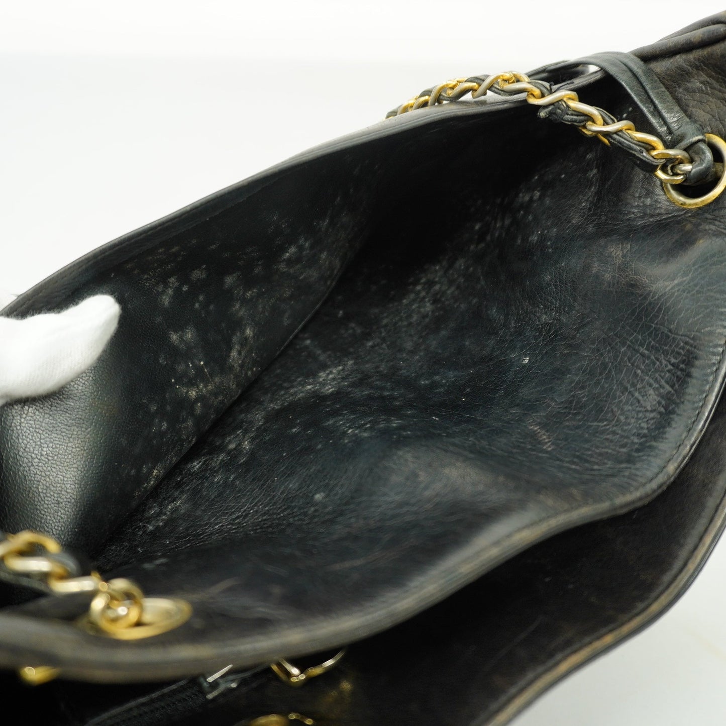 CHANEL Matelasse Fringed Chain Shoulder Lambskin Women's Shoulder Bag Black