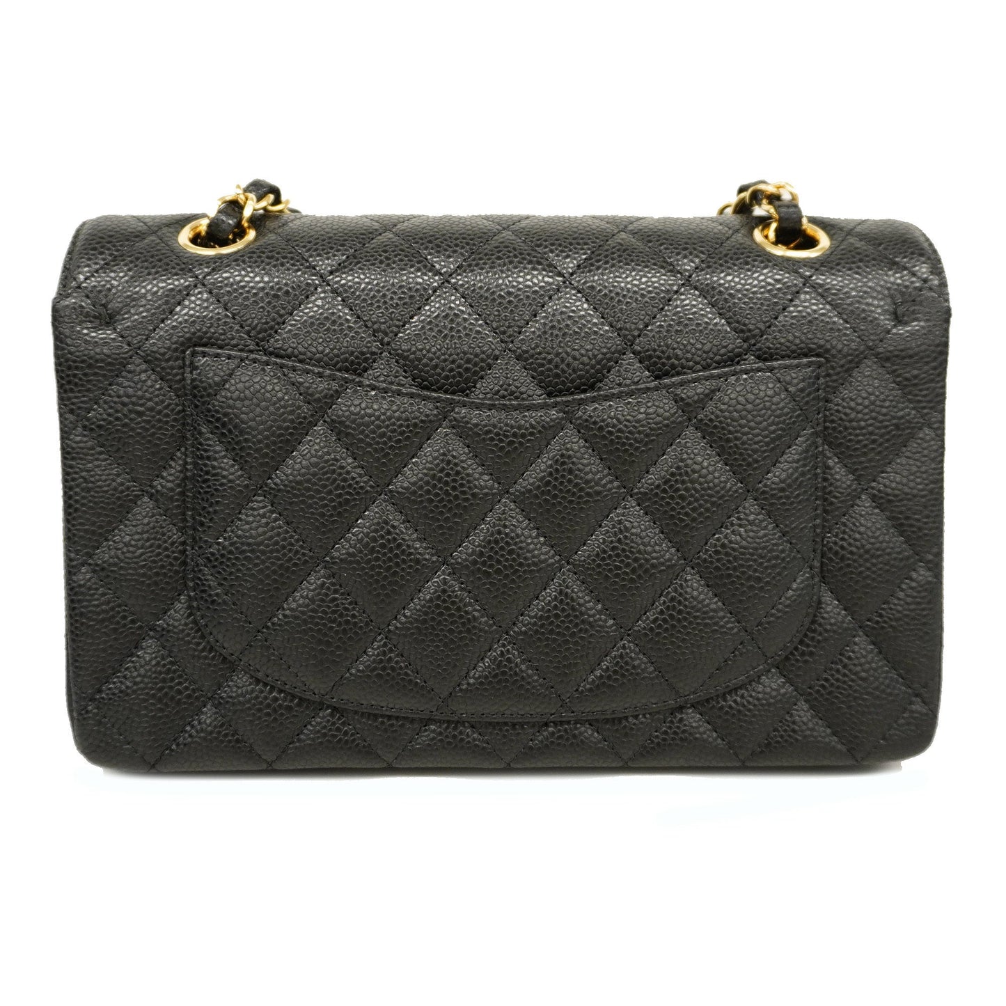 CHANEL Matelasse W Flap W Chain Women's Caviar Leather Shoulder Bag Black