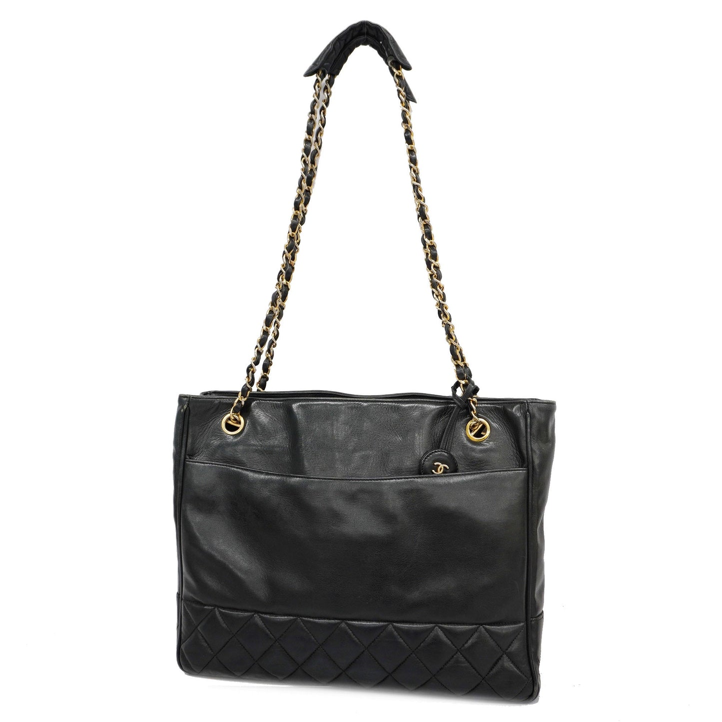 CHANEL Matelasse Chain Shoulder Women's Leather Shoulder Bag Black