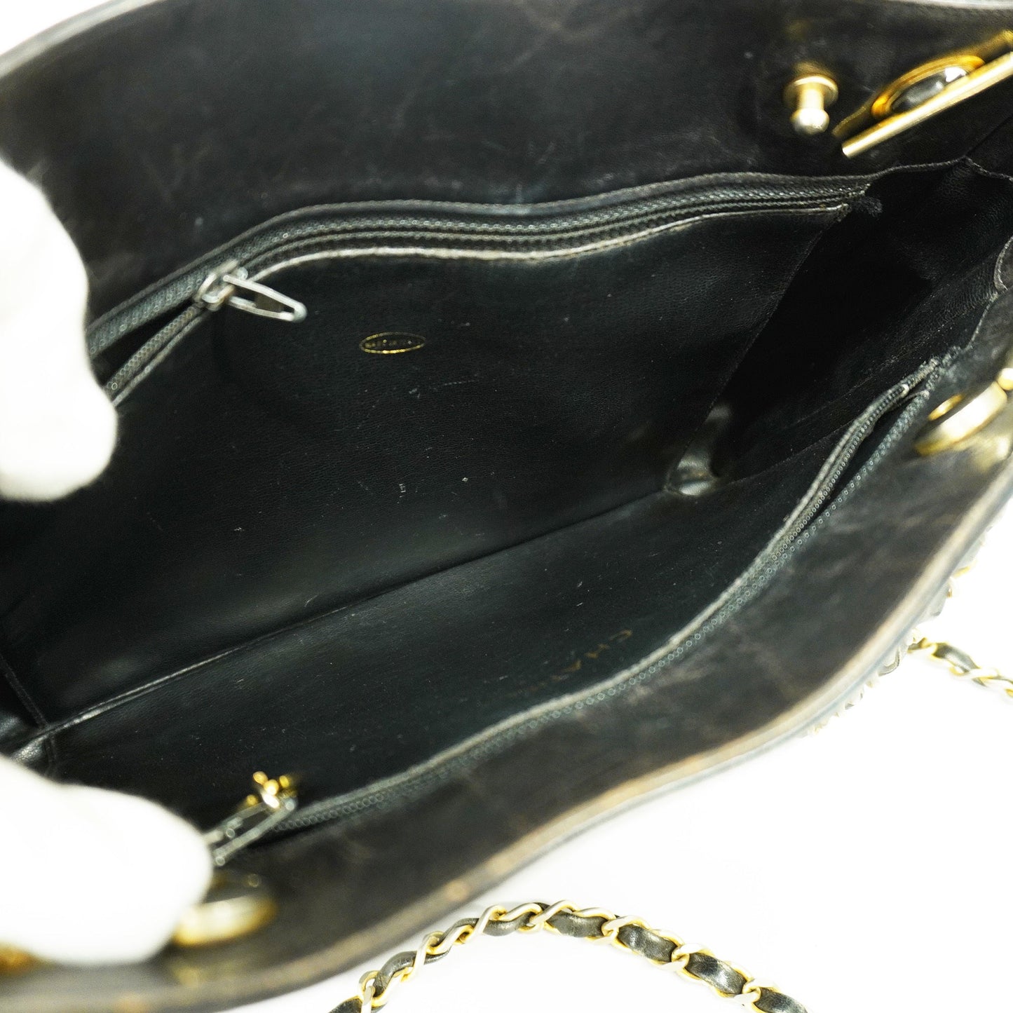 CHANEL Matelasse Fringed Chain Shoulder Lambskin Women's Shoulder Bag Black
