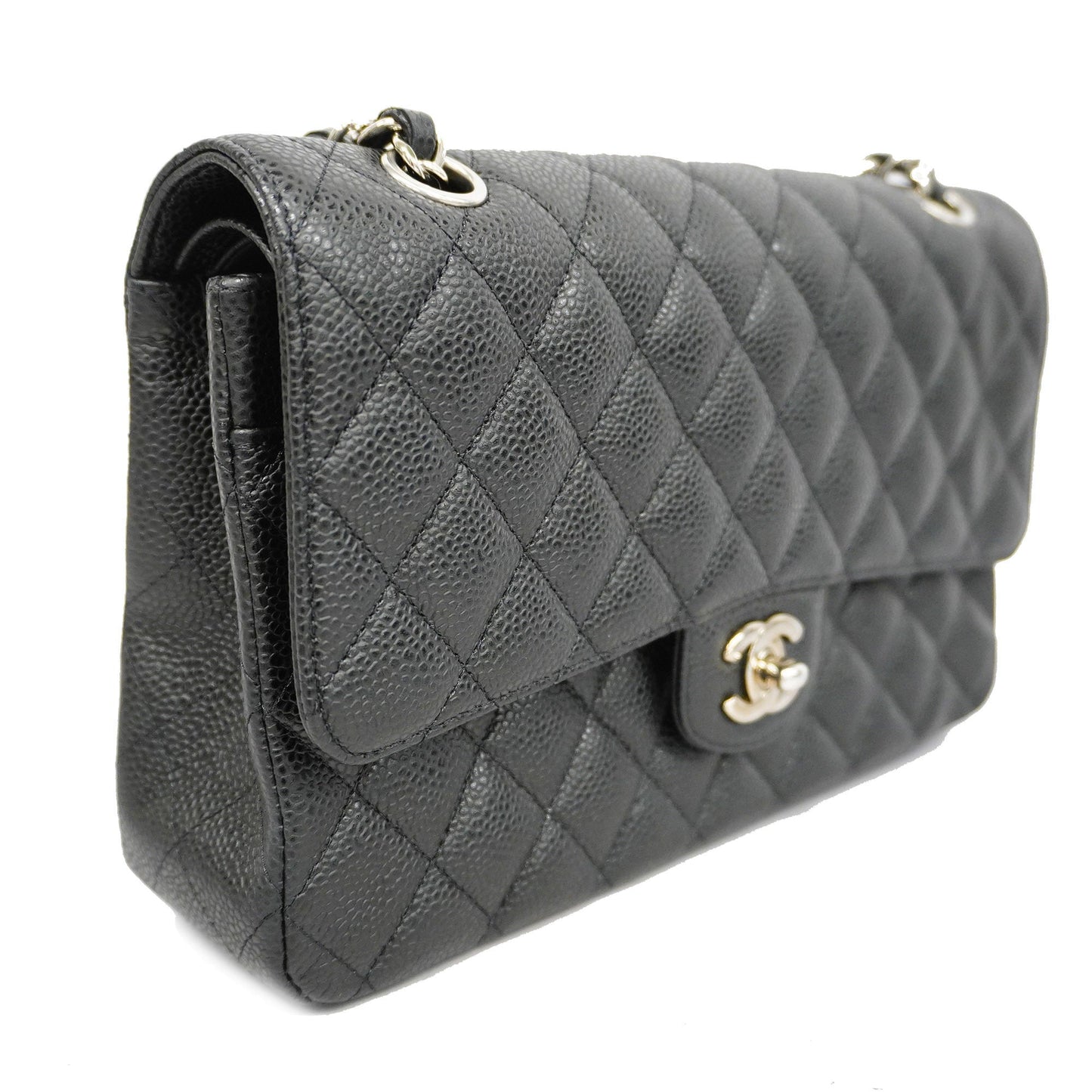 CHANEL Matelasse W Flap W Chain Lambskin Women's Leather Shoulder Bag Black