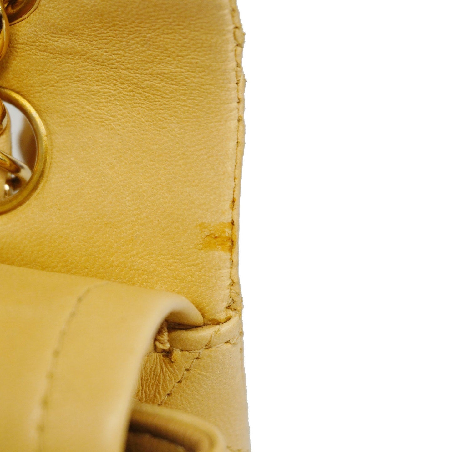 CHANEL Matelasse W Flap W Chain Lambskin Women's Leather Shoulder Bag Beige