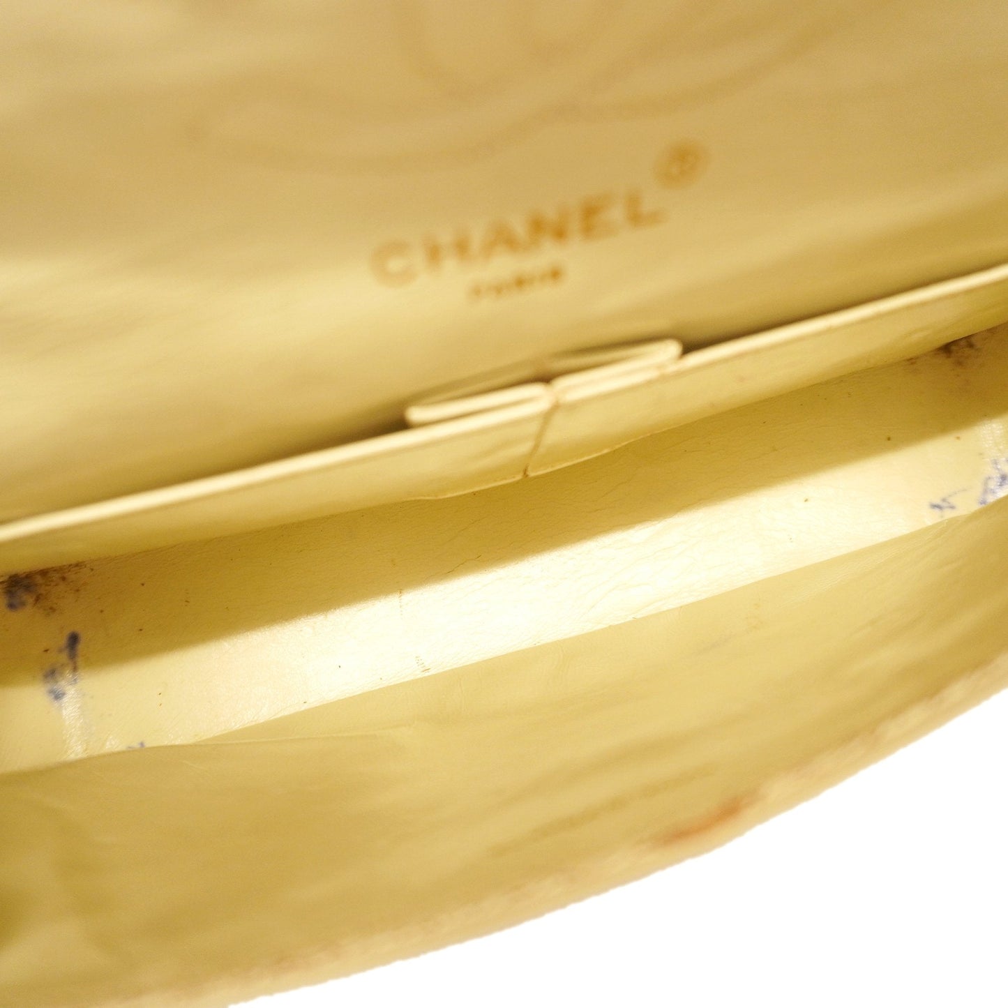CHANEL Matelasse W Flap W Chain Women's Leather Shoulder Bag Beige