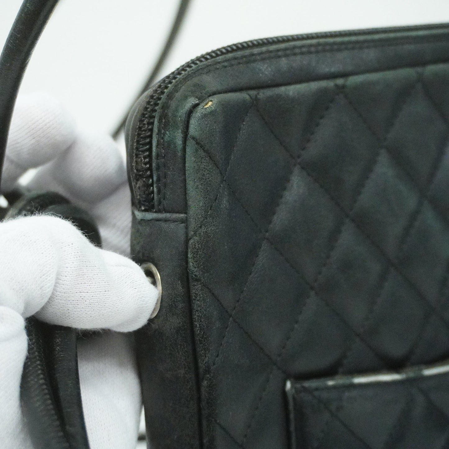 CHANEL Ligne Cambon Tote Bag Lambskin Women's Leather Shoulder Bag