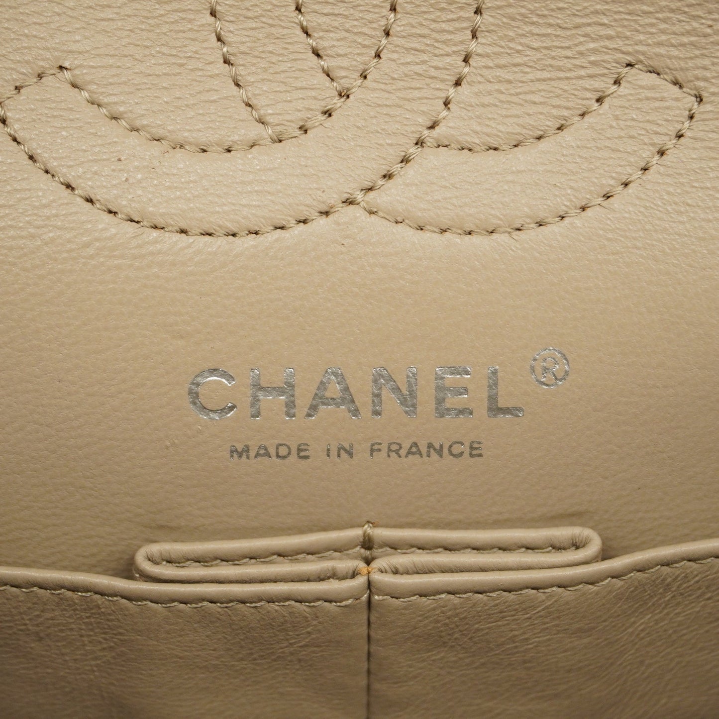 CHANEL 2.55 W Flap W Chain Lambskin Women's Leather Shoulder Bag Grayish