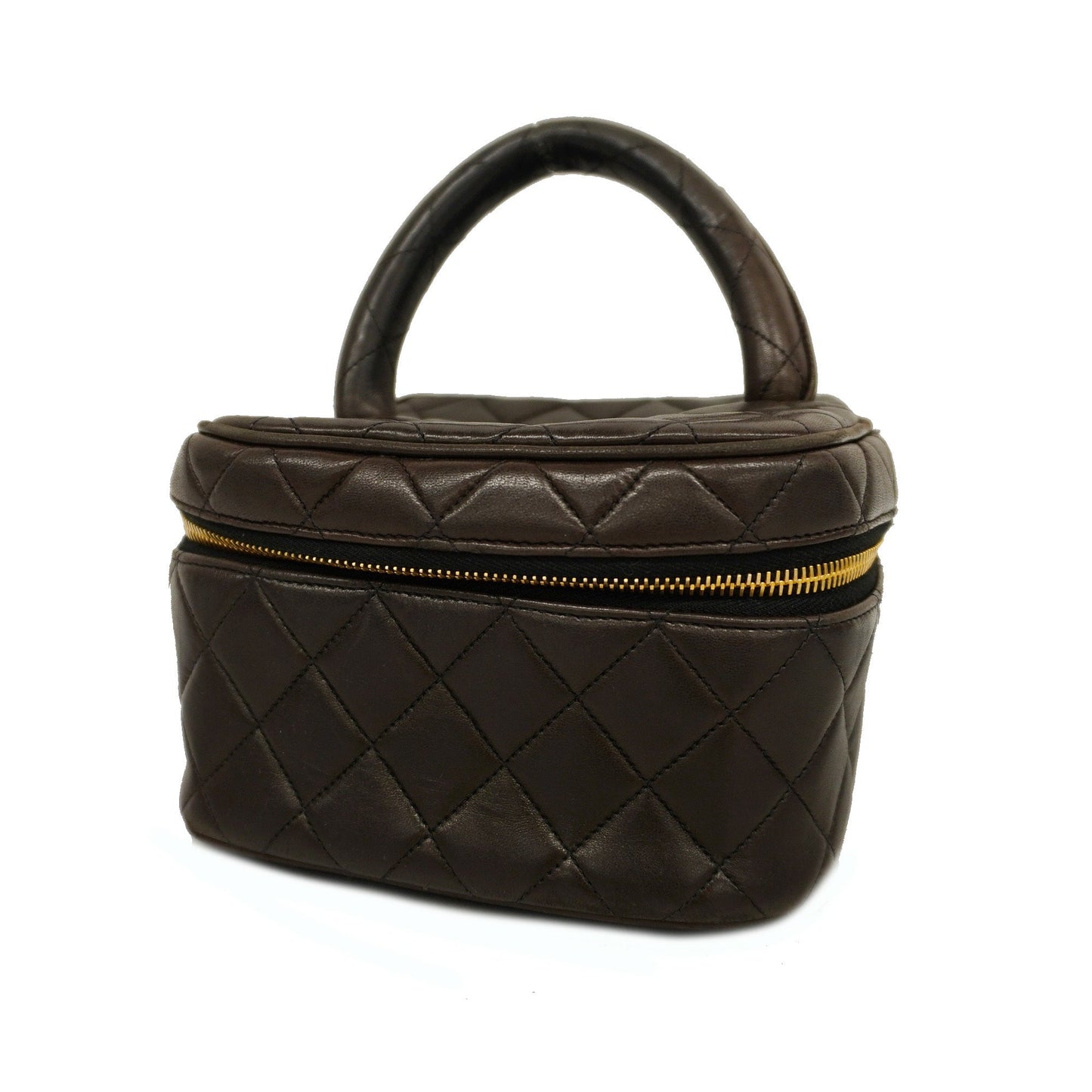 CHANEL Matelasse Vanity Bag Women's Leather Vanity Bag Black