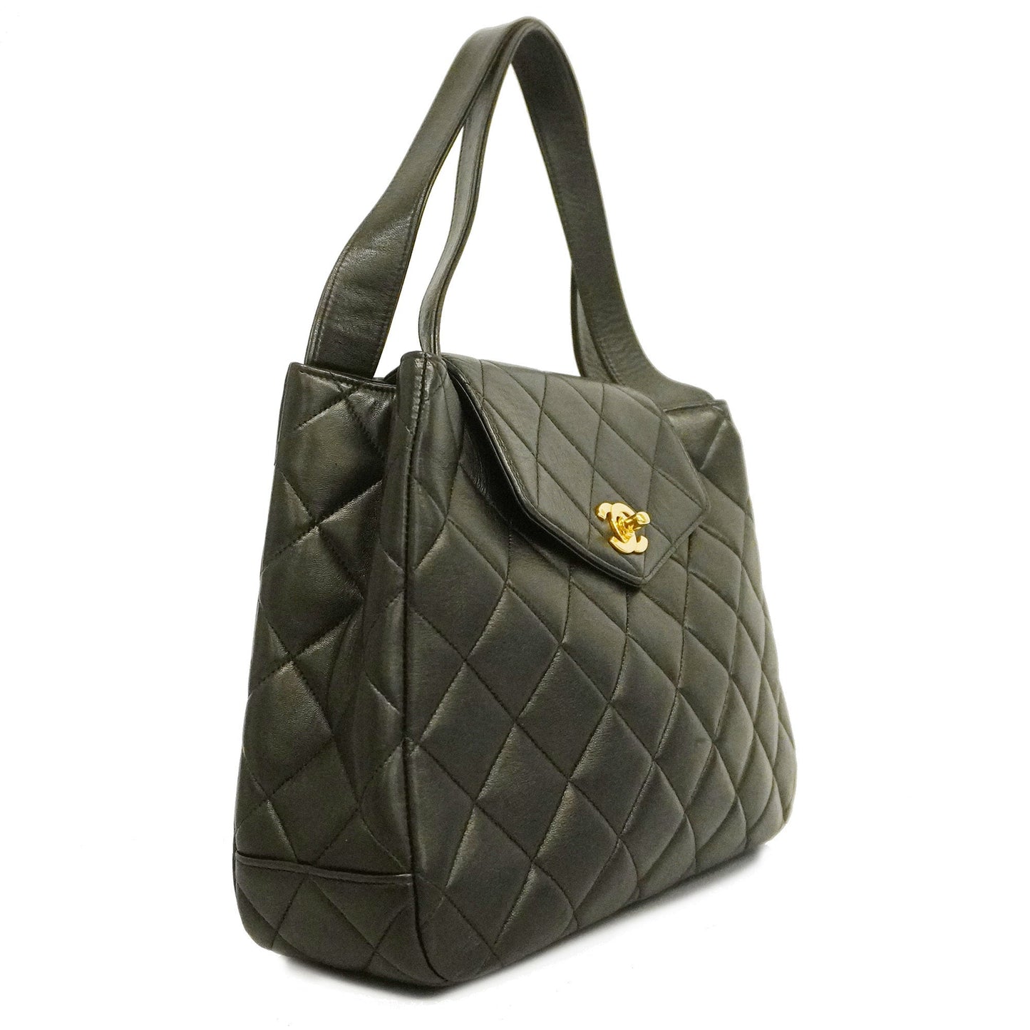 CHANEL Matelasse Lambskin Women's Leather Handbag Black