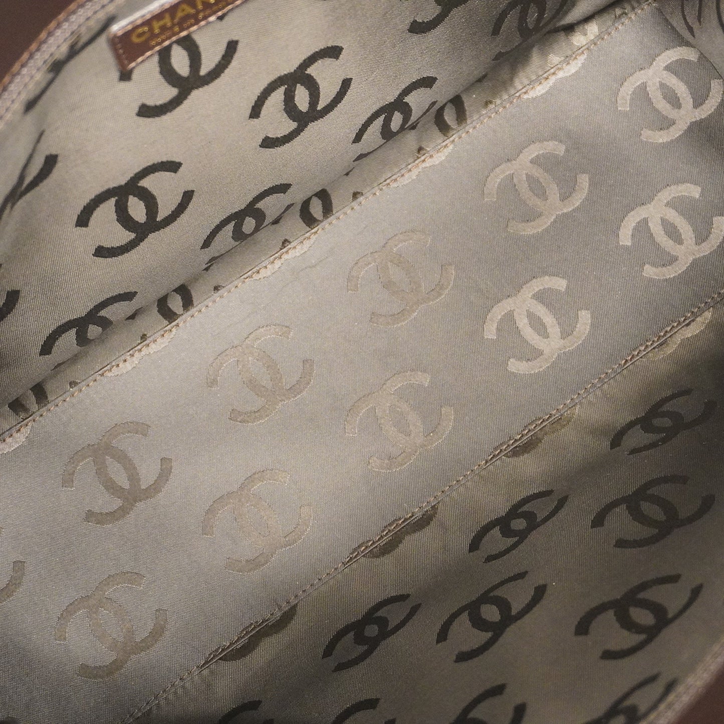 CHANEL Matelasse Natural Women's Straw Tote Bag Blue