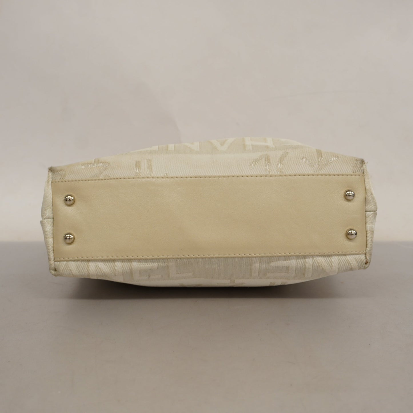 CHANEL Ephemer Chain Shoulder Women's Nylon Tote Bag White