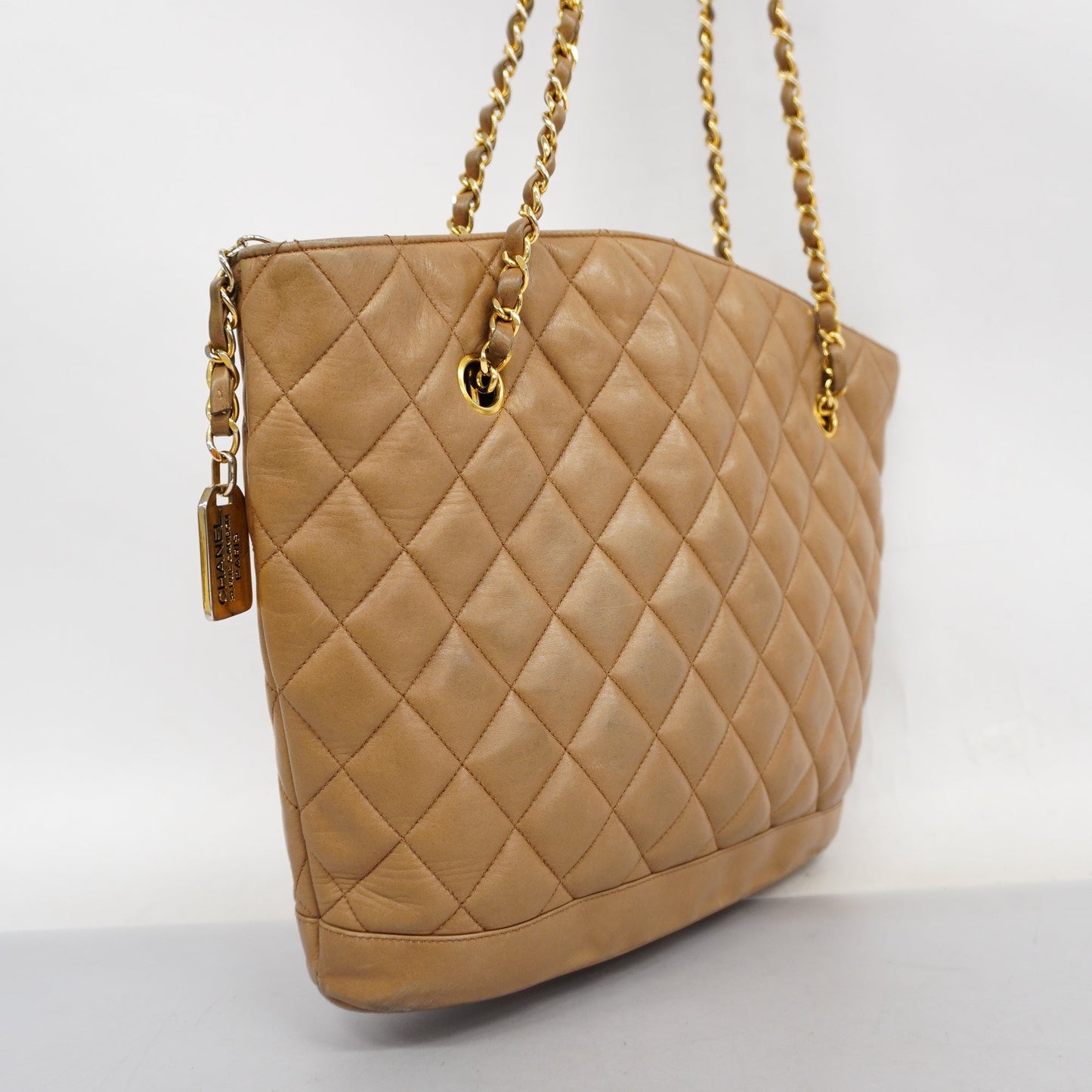 CHANEL Matelasse Chain Shoulder Lambskin Women's Leather Shoulder Bag Brown