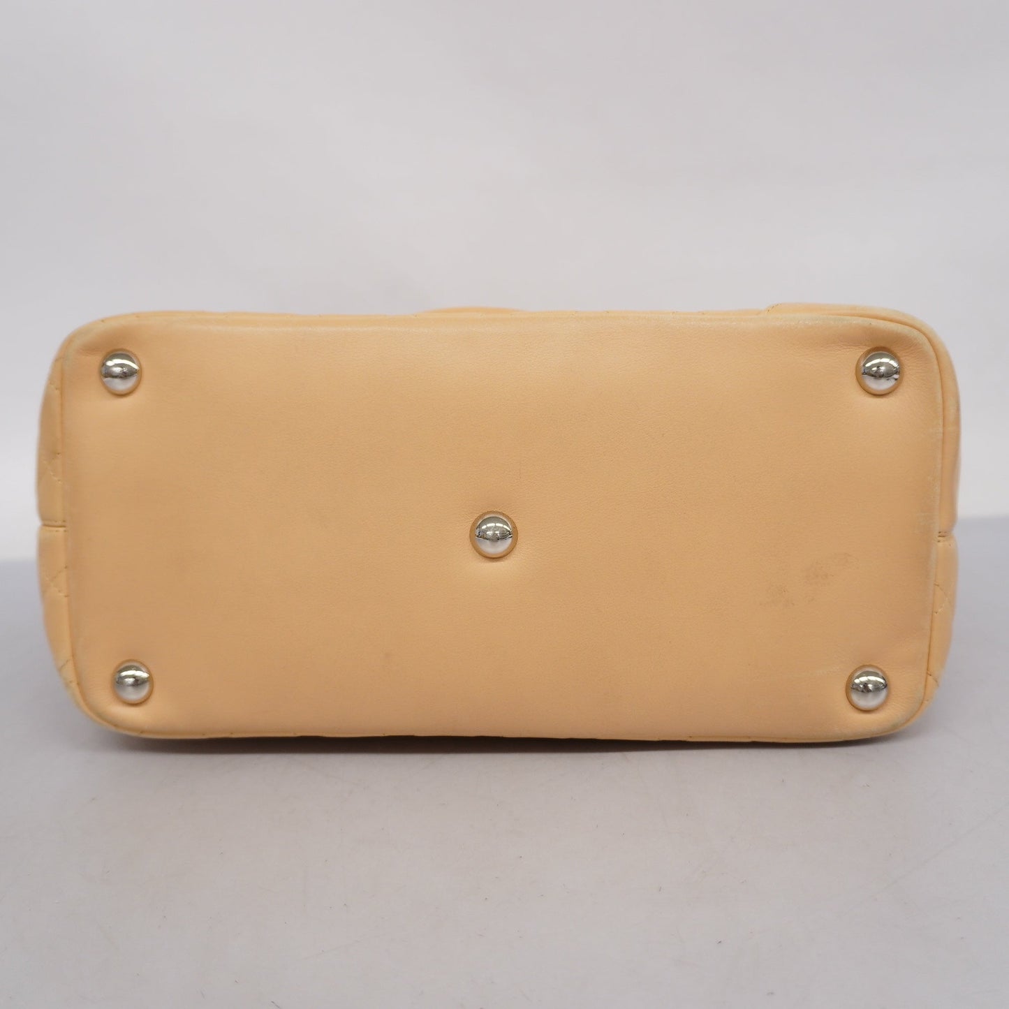 CHANEL Ligne Cambon Tote Bag Lambskin Women's Tote Bag Beige