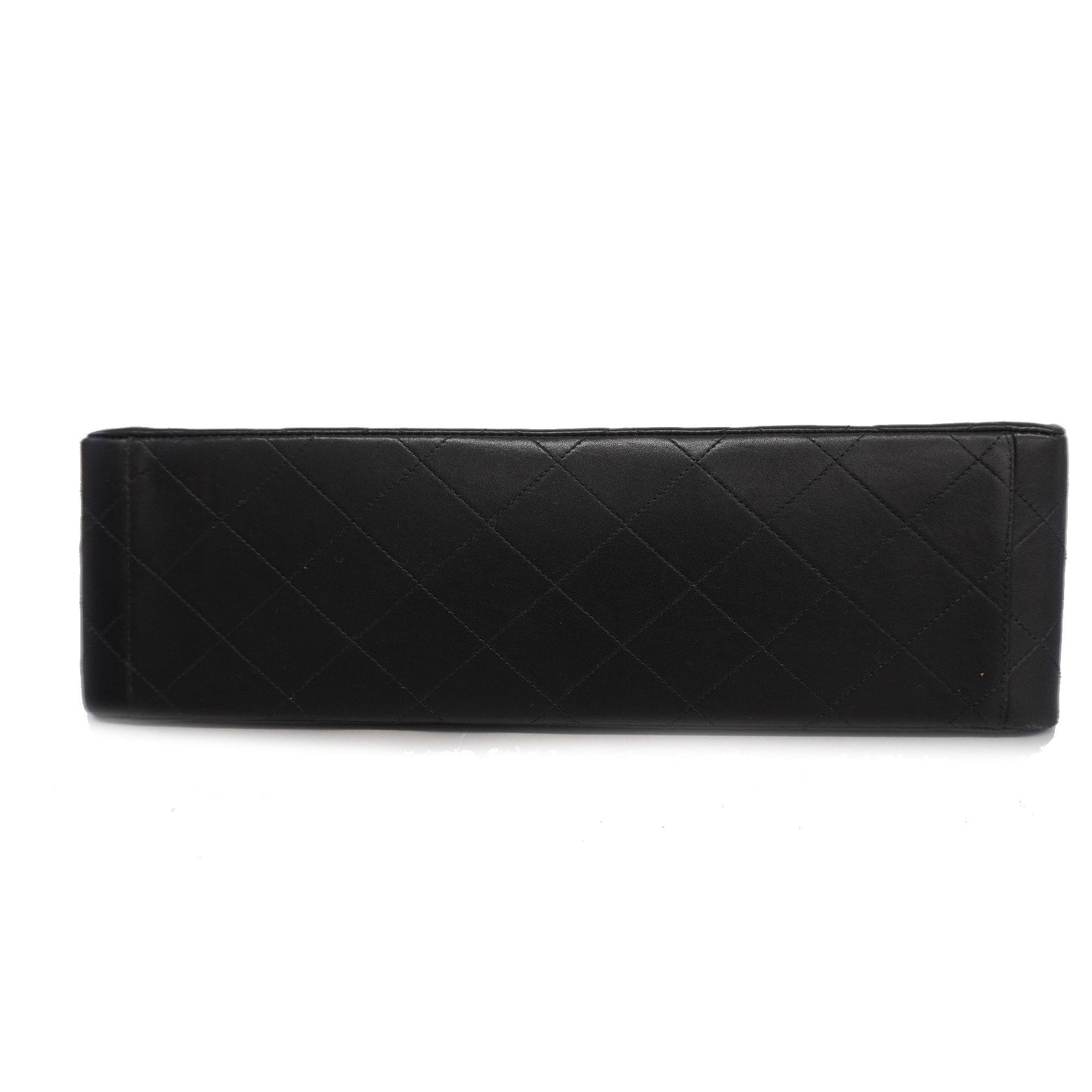 CHANEL Big Matelasse W Chain Women's Leather Shoulder Bag Black