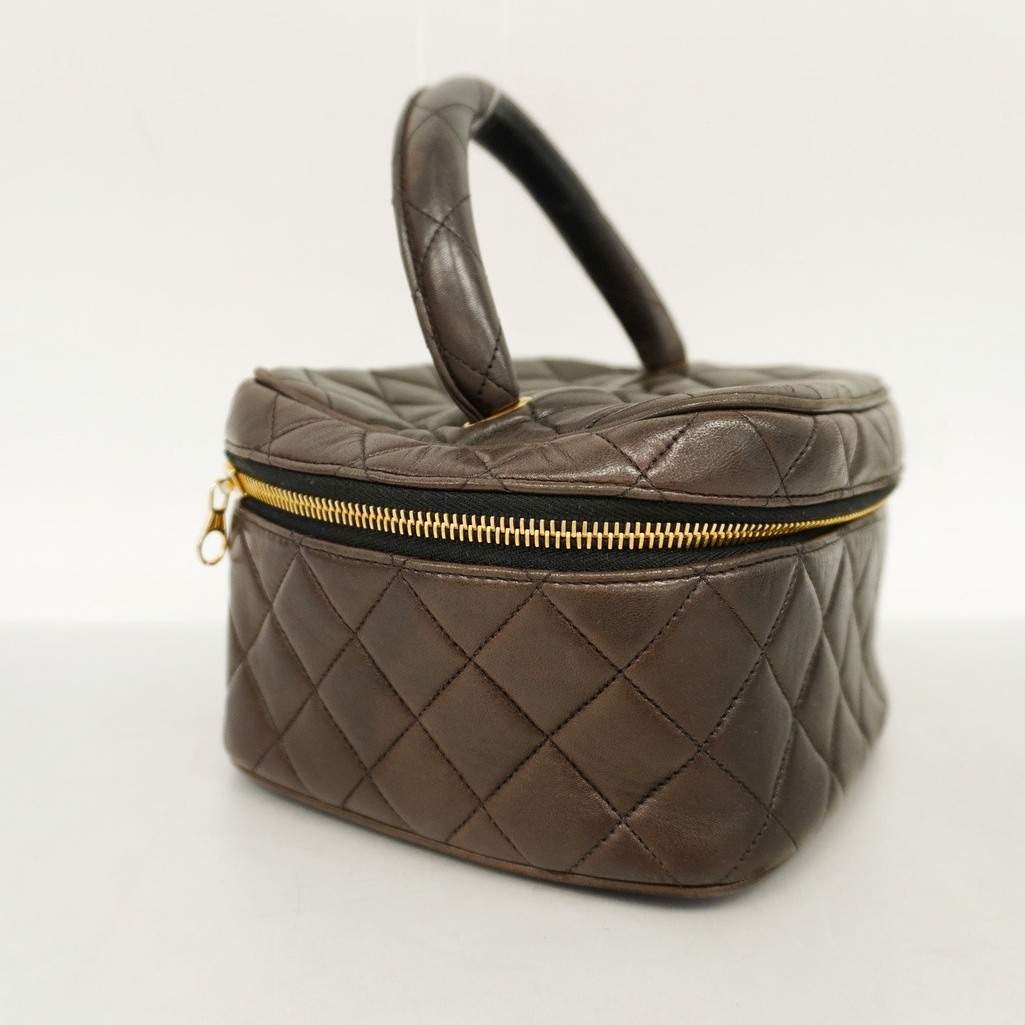 CHANEL Matelasse Vanity Bag Women's Leather Vanity Bag Black