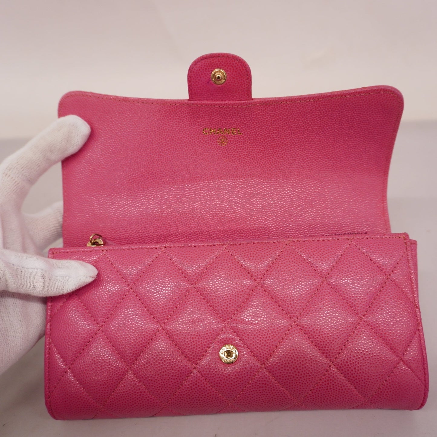 CHANEL Matelasse Gold Hardware Women's Caviar Leather Caviar Leather