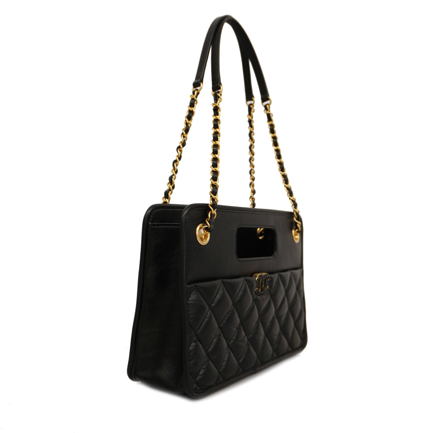 CHANEL Matelasse Chain Shoulder Lambskin Women's Leather Shoulder Bag Black