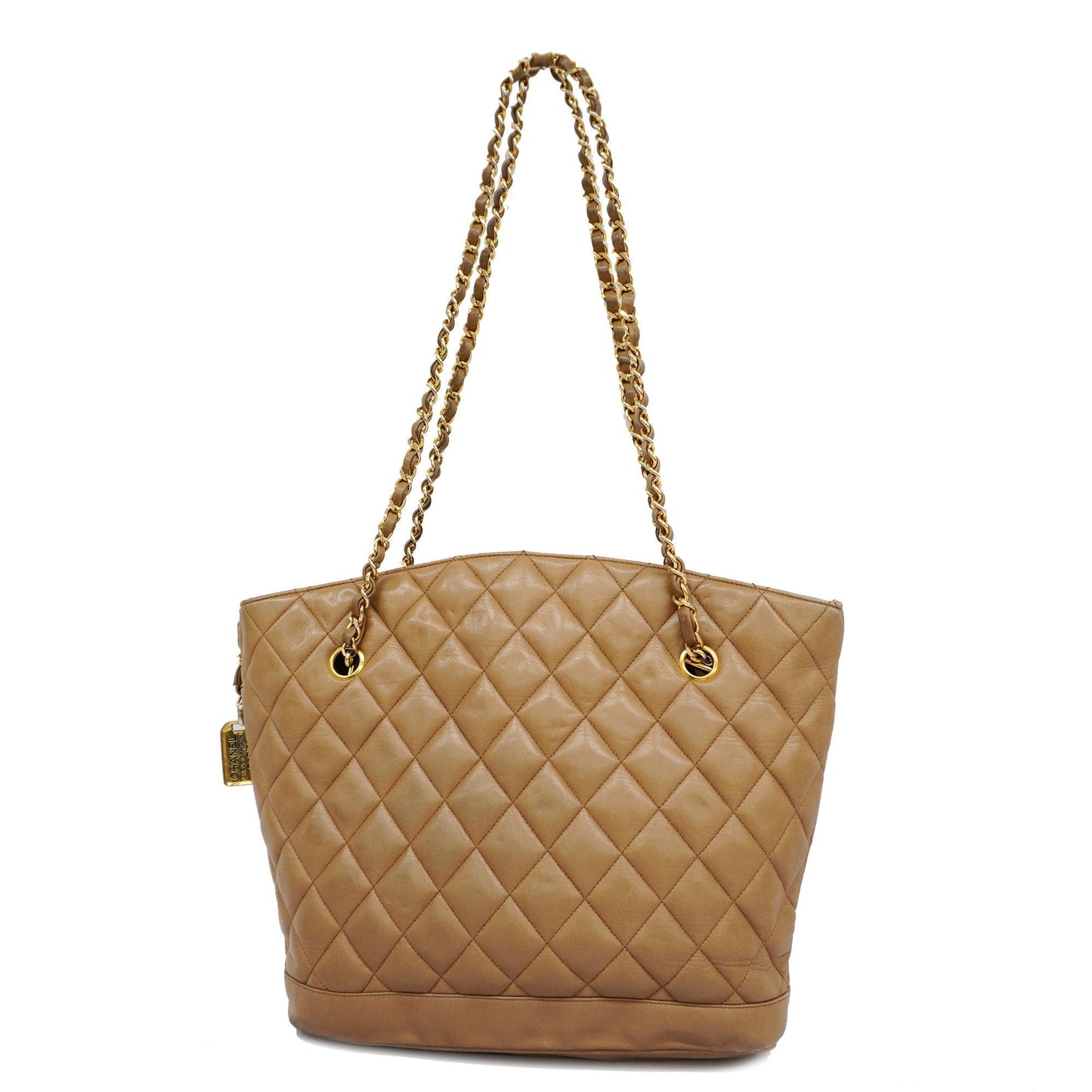 CHANEL Matelasse Chain Shoulder Lambskin Women's Leather Shoulder Bag Brown