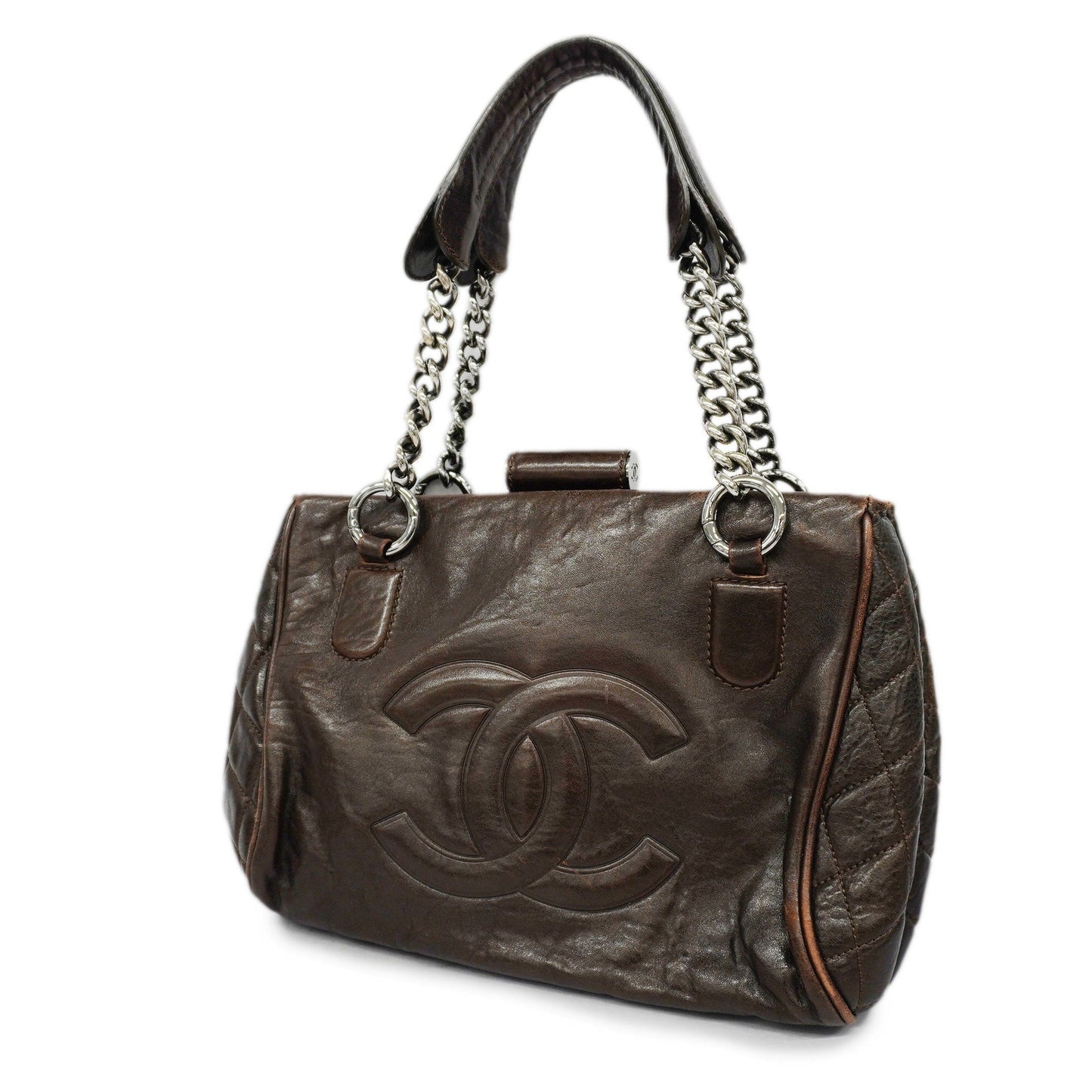 CHANEL Women's Leather Shoulder Bag Brown