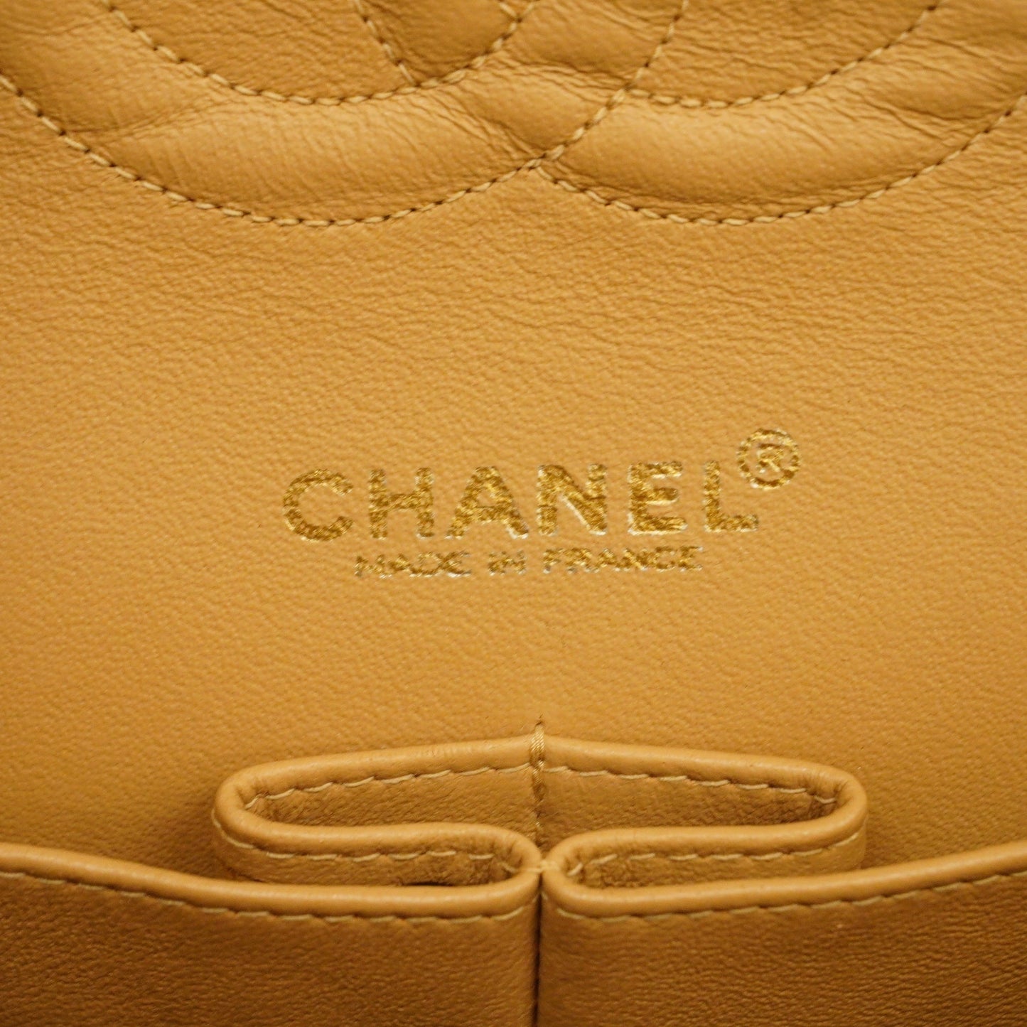 CHANEL Matelasse W Flap W Chain Lambskin Women's Leather Shoulder Bag Beige