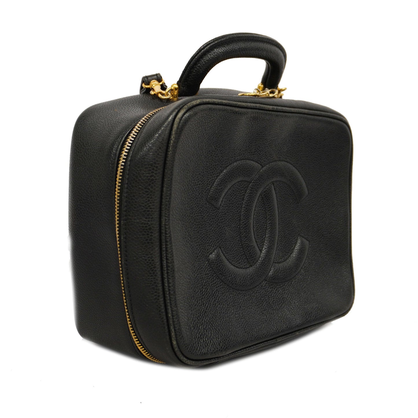 CHANEL 2WAY Bag Women's Caviar Leather Handbag,Shoulder Bag Black