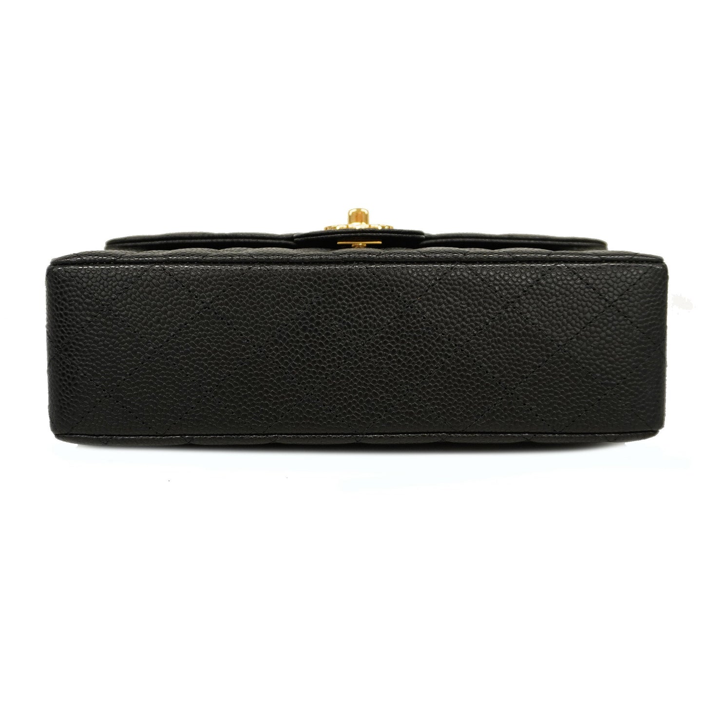 CHANEL Matelasse W Flap W Chain Women's Caviar Leather Shoulder Bag Black