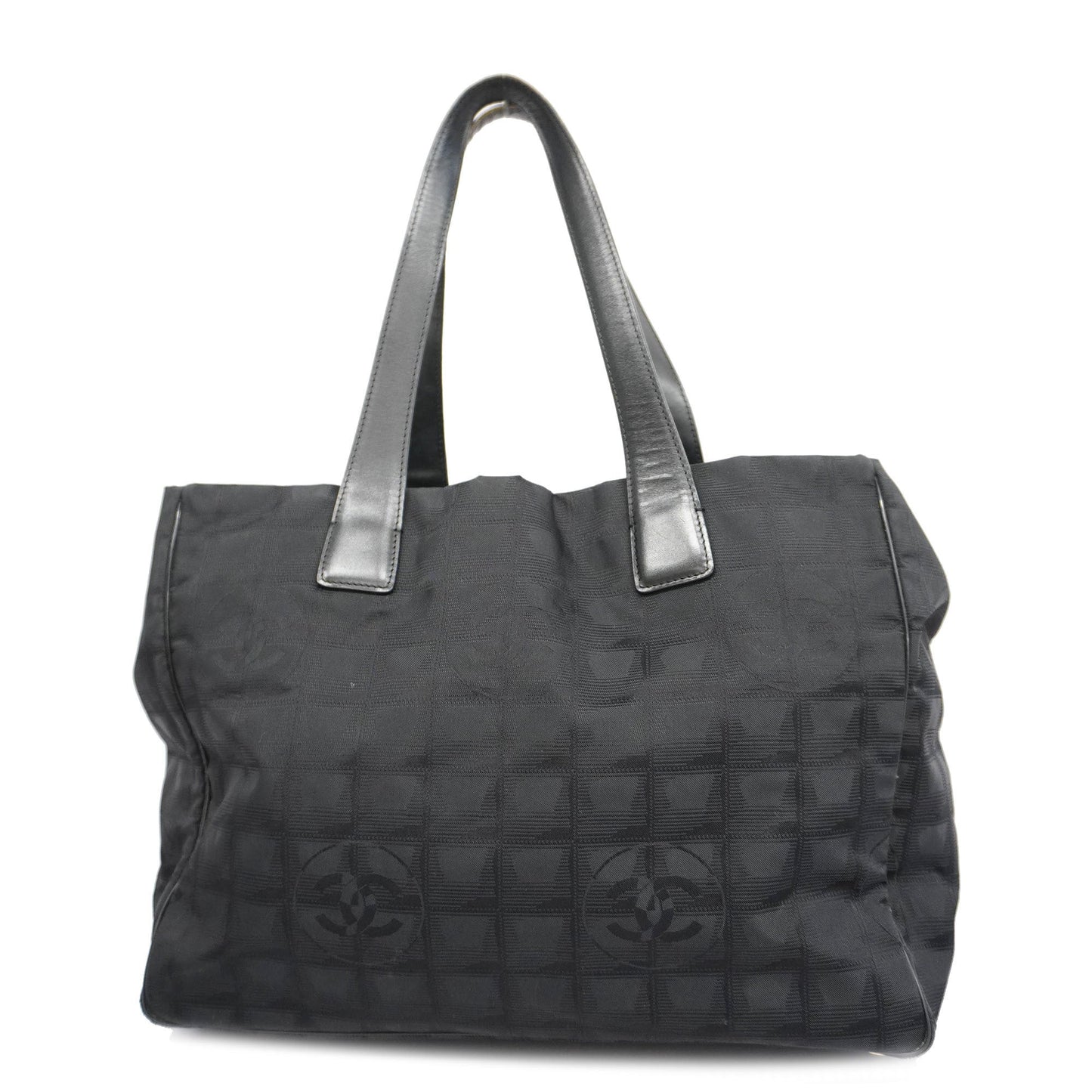 CHANEL New Travel Line Tote Bag Women's Nylon Canvas Tote Bag Black
