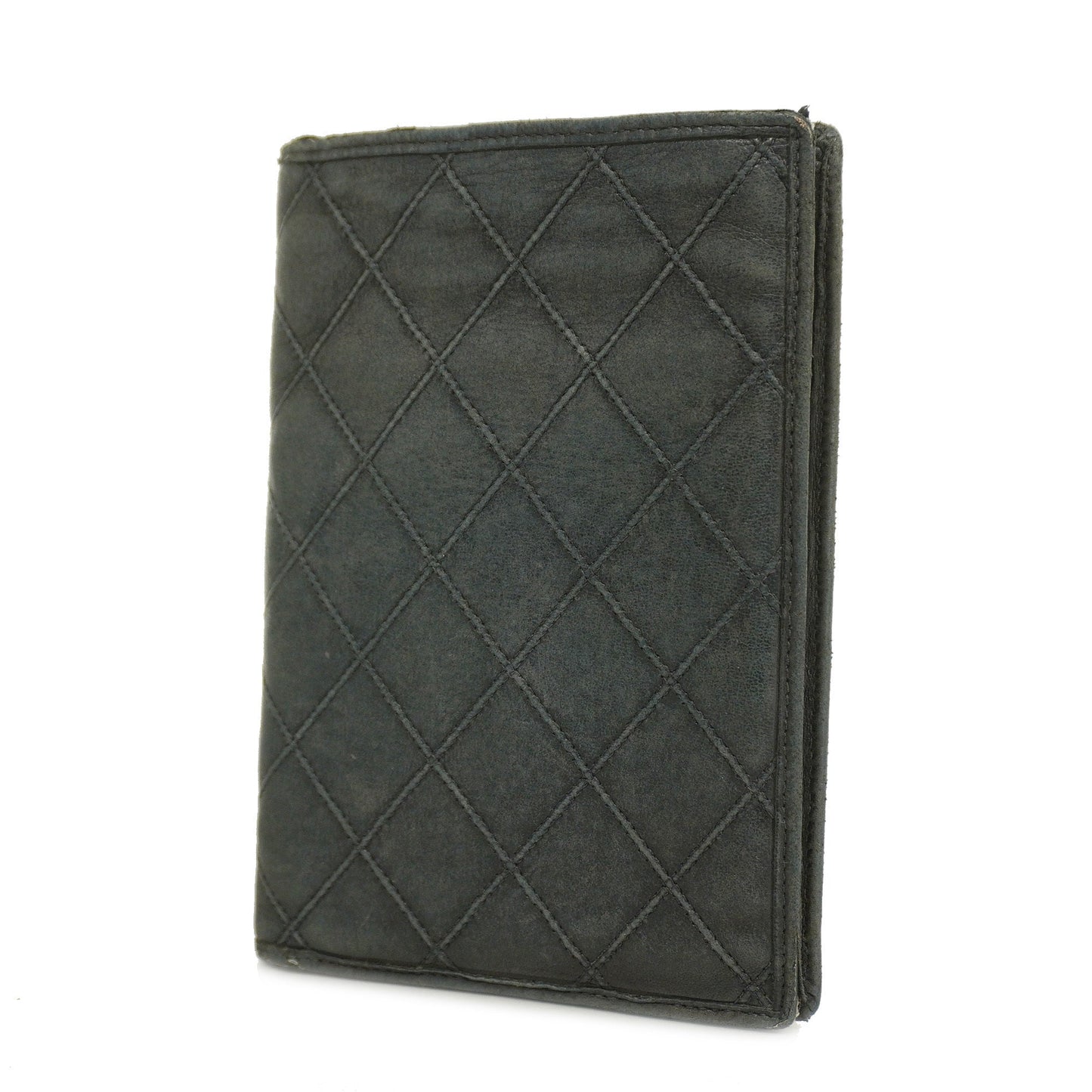 CHANEL Bicolor Bi-fold Wallet Women's Lambskin Black