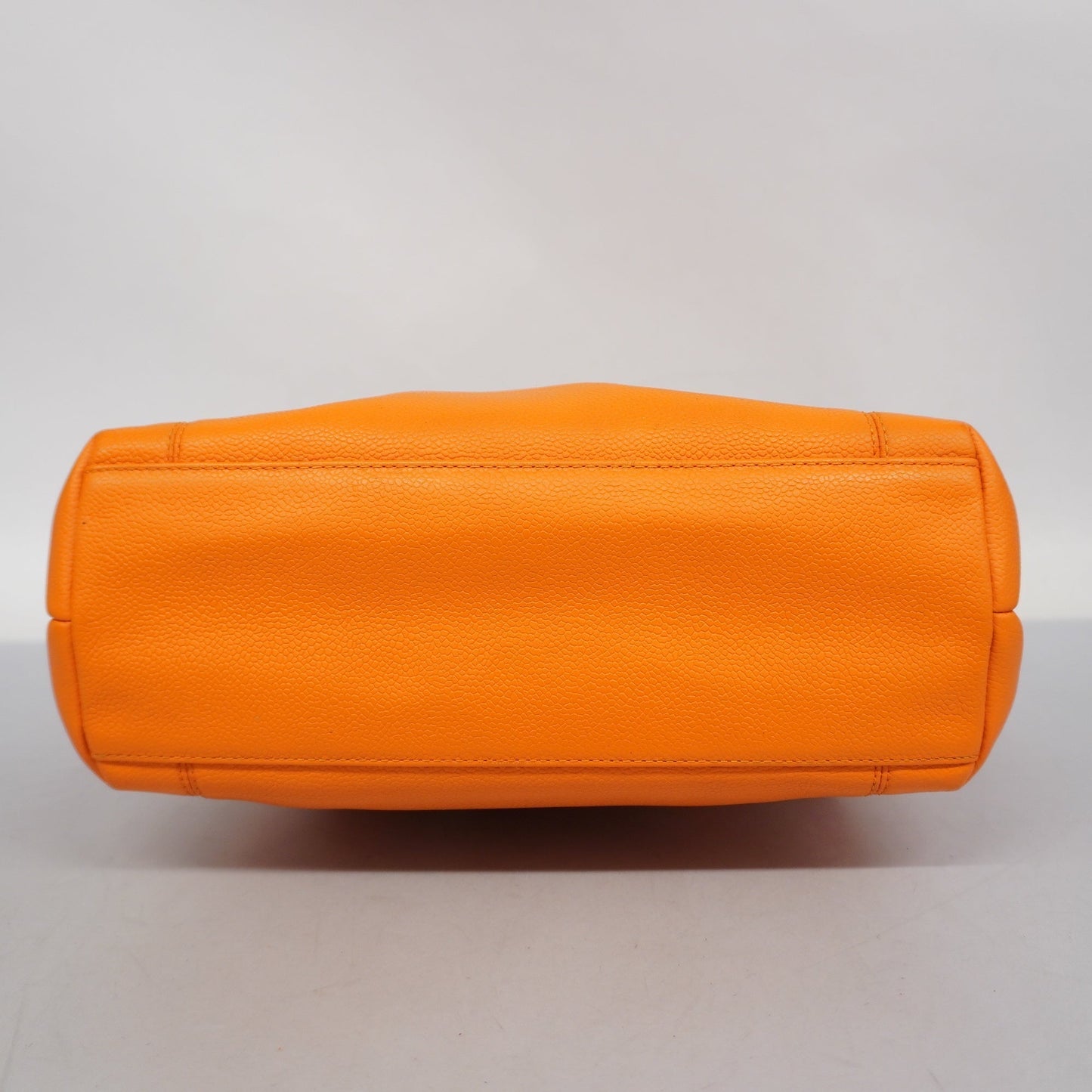 CHANEL Women's Caviar Leather Shoulder Bag Orange