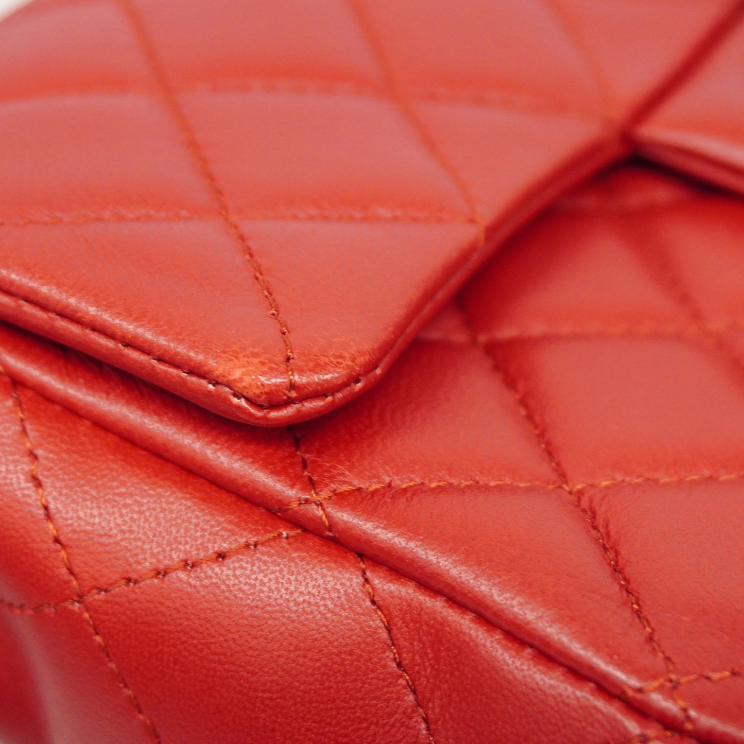 CHANEL Matelasse W Flap W Chain Shoulder Bag Lambskin Women's Leather Red