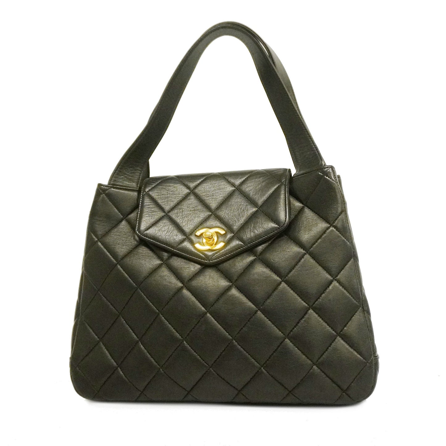 CHANEL Matelasse Lambskin Women's Leather Handbag Black