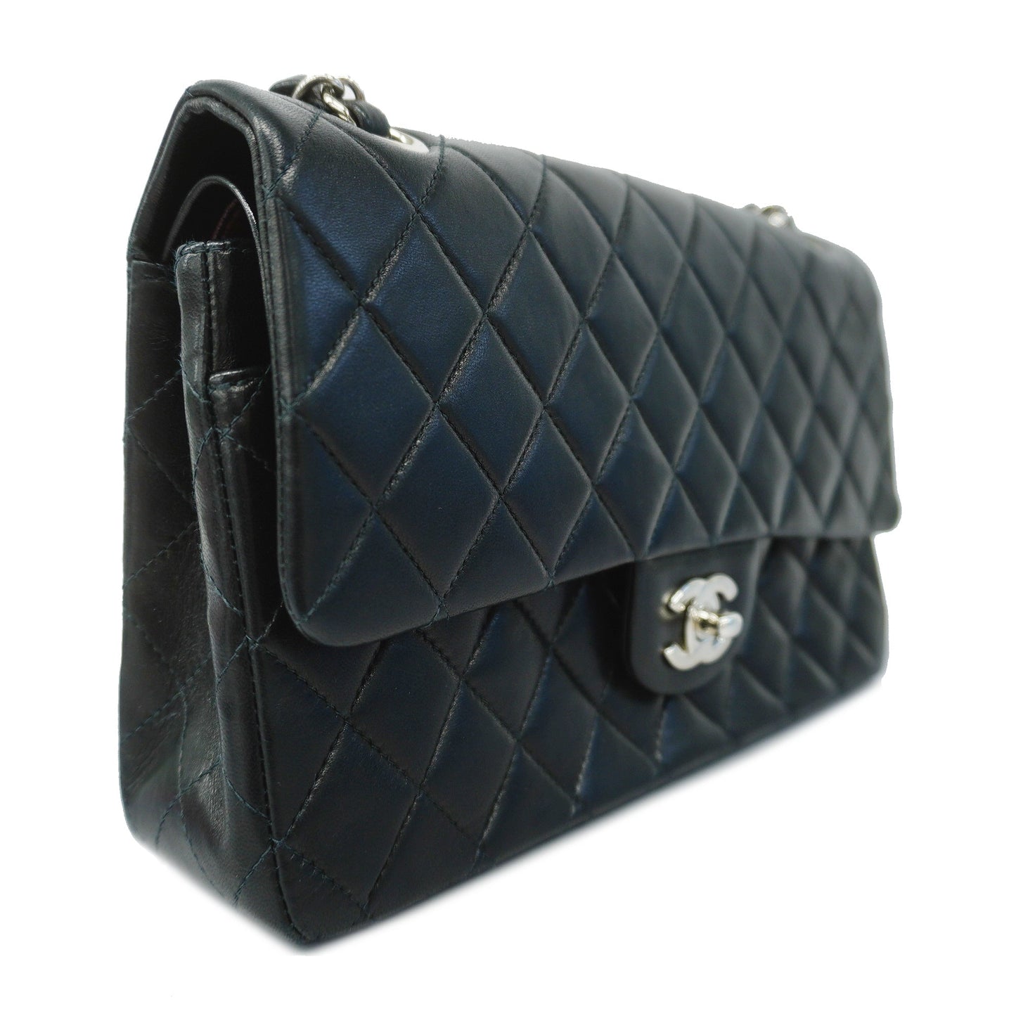 CHANEL Matelasse W Flap W Chain Lambskin Women's Leather Shoulder Bag Black