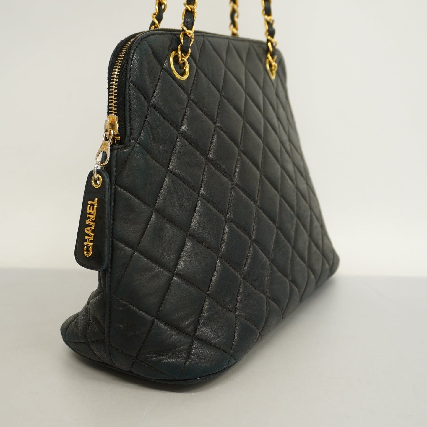CHANEL Matelasse Chain Shoulder Lambskin Women's Leather Shoulder Bag Black